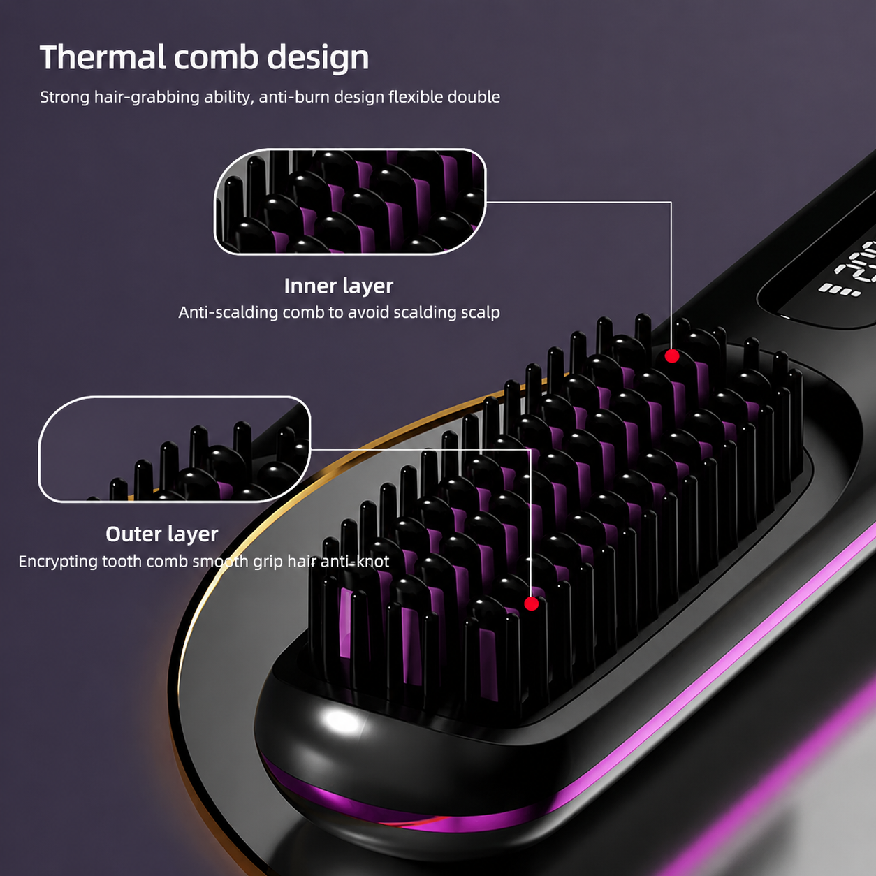 Desirewell Cordless Hair Straightening Brush